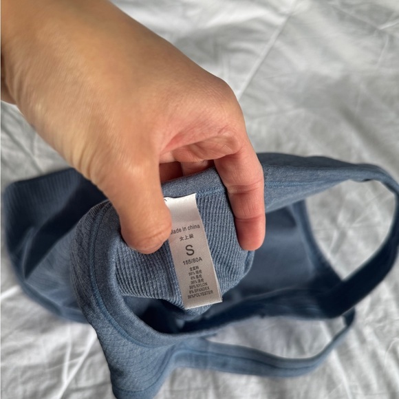 Blue Ribbed Racerback Tank Top – Size S, Athletic Workout Camisole - Picture 4 of 8